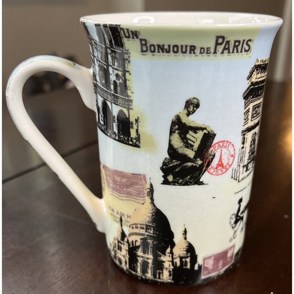 Kent Pottery Paris Scenes Coffee Tea / Mug "Un Bonjour De Paris" 4 1/4" Tall